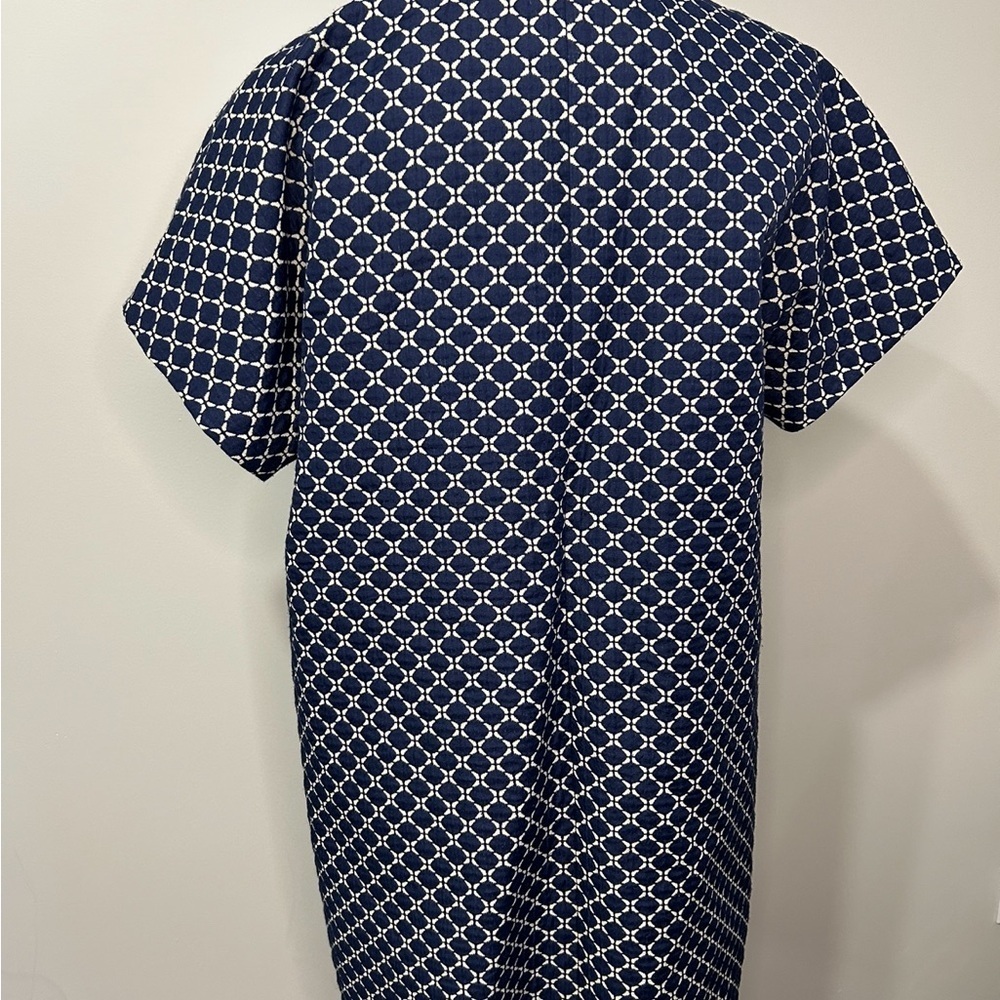 Liz Claiborne navy and white large geometric print ss jacket with pockets - Picture 5 of 10